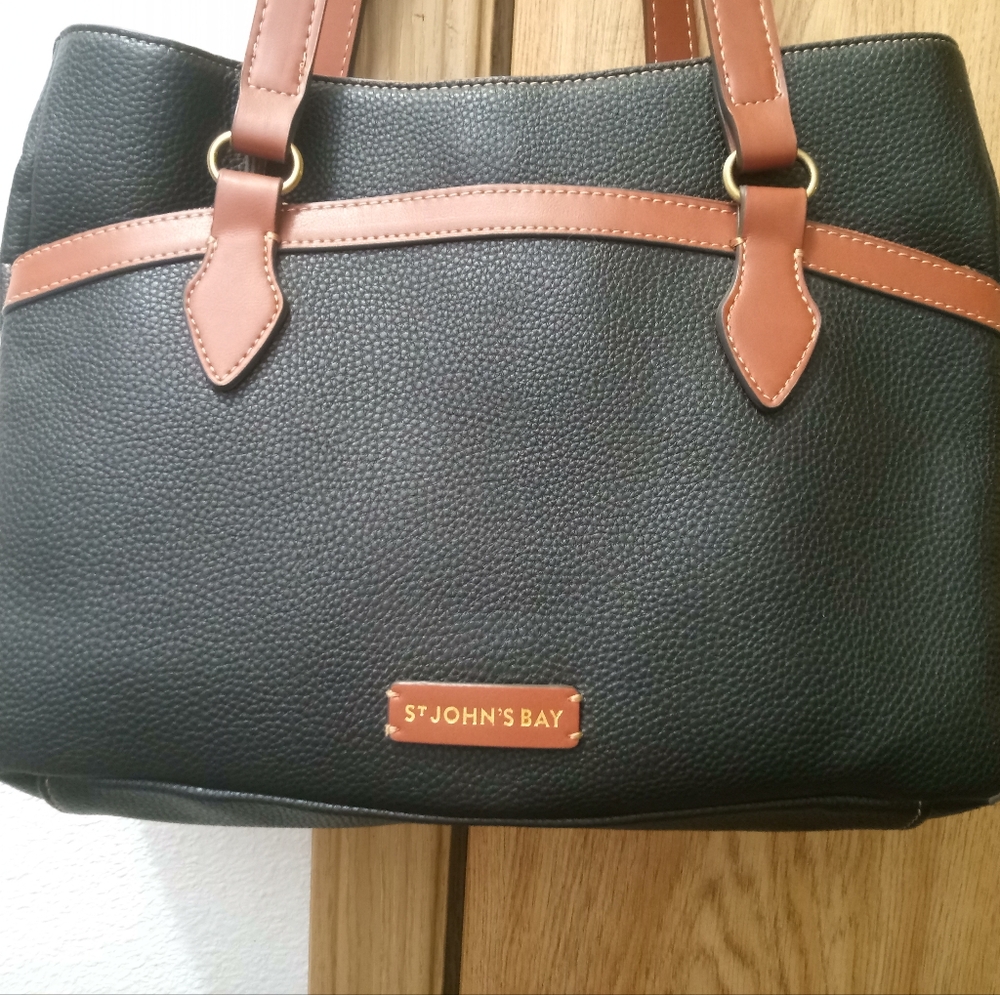 St. John's Bay Black and Brown Satchel